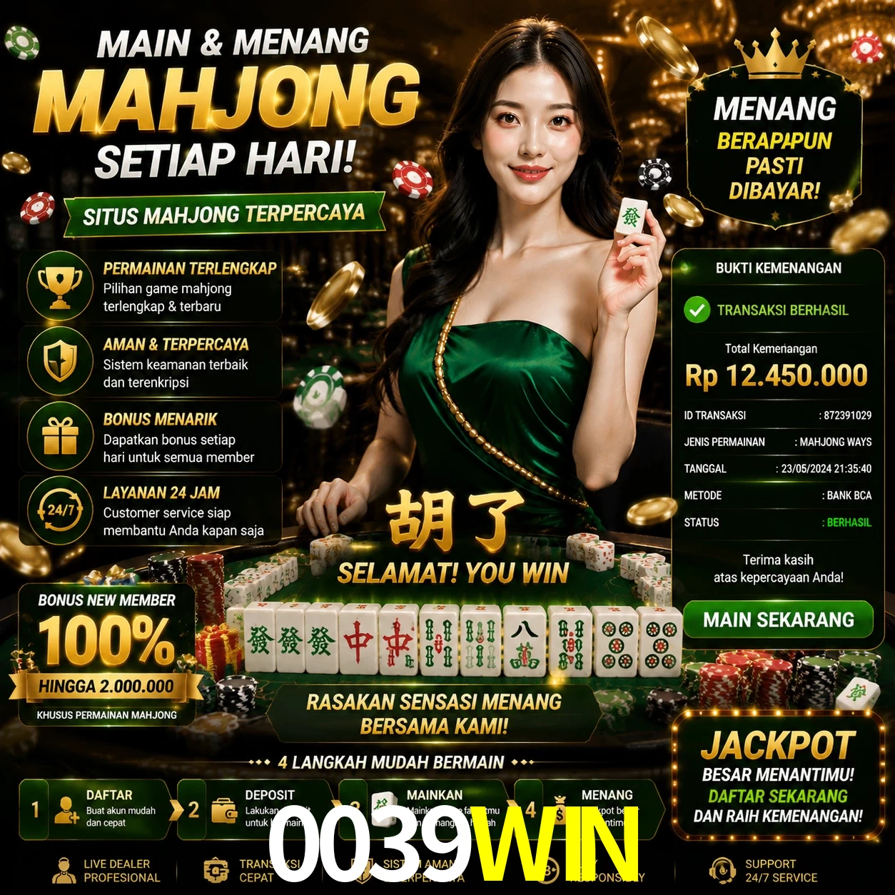 Ganhar e sacar na 0039WIN
